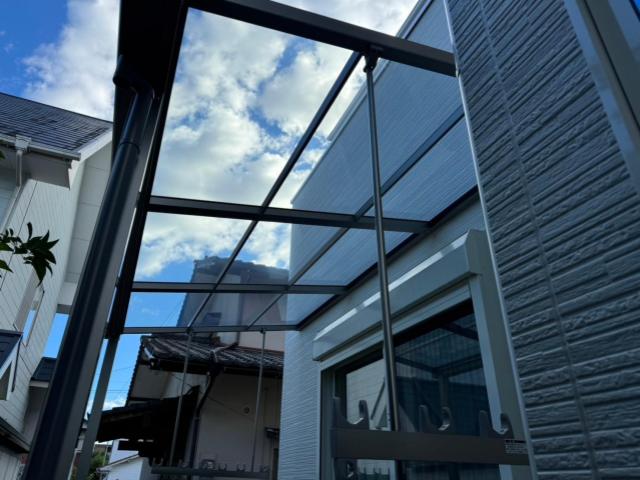 熊本市東区 　外でも洗濯物が干せるテラス設置工事